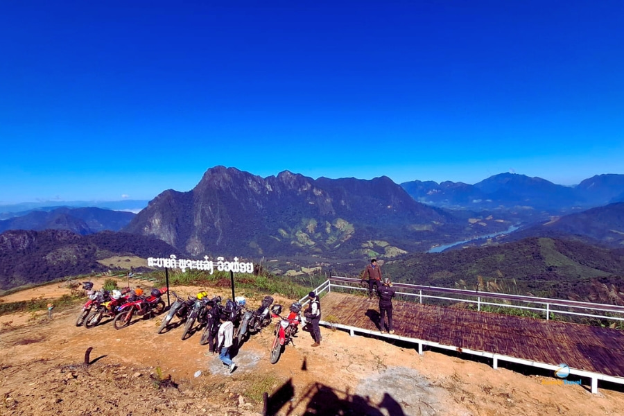 Motorbike adventure at mountain viewpoint Laos – Auasia Travel